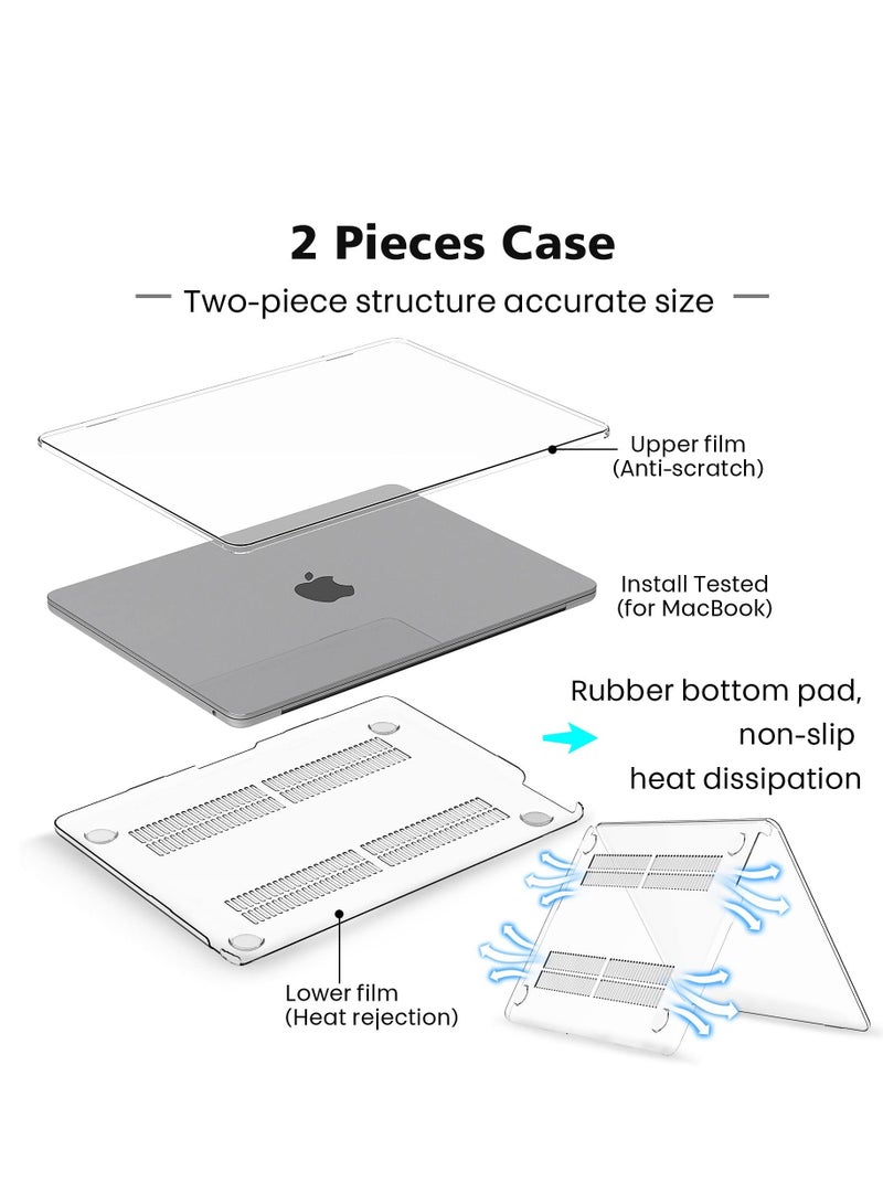 Snap On Laptop Case Cover Compatible with MacBook Air 13.6 inch 2022 Release A2681 M2 Chip w/Liquid Retina Display Touch ID Protective Plastic Hard Shell Case Cover (Crystal Clear)  - Image 3