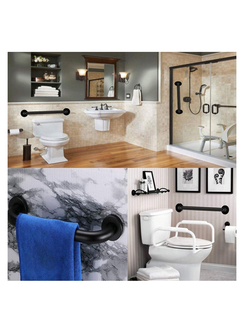40Cm Stainless Steel Black Non-Slip Handle, Bathroom Grab Bars Bathtub Rails Bathroom Handrail, for Home Bathroom Disabled Elderly Shower Support Track  - Image 4