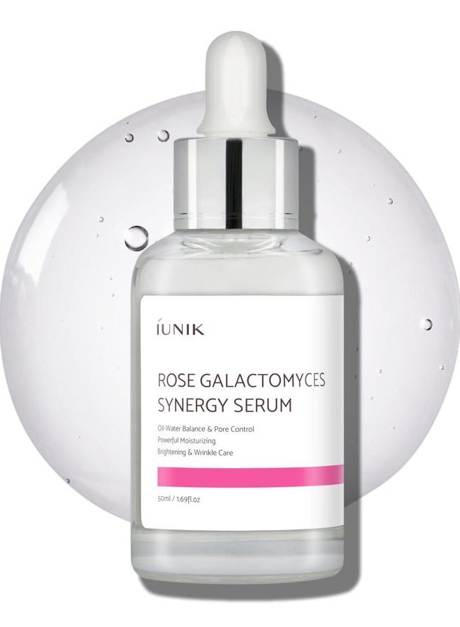 iUNIK Rose Galactomyces Synergy Vegan Face Serum 1.69 Fl Oz Naturally Fermented Rose Water Hydrating Ampoule Serum Deep Moisturizing Pore Minimizing Alcohol-free Chemical-free Korean Skincare - Image 1