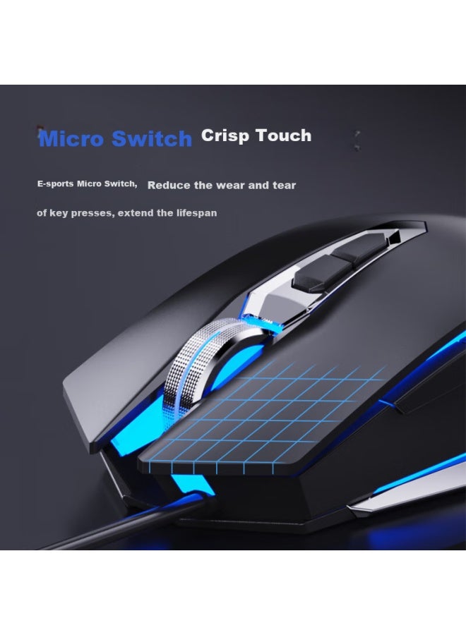 HP Hp M220 Wired Gaming Mouse With Customizable Macro Programming For Notebook Desktop Chicken Mouse White Ice Blue Light Silent  - Image 3