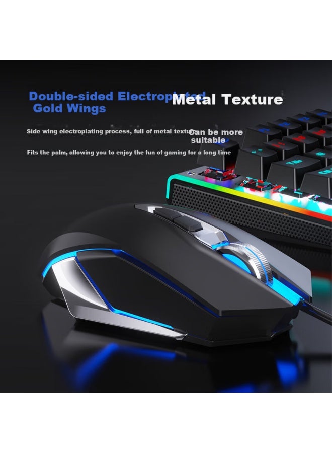 HP Hp M220 Wired Gaming Mouse With Customizable Macro Programming For Notebook Desktop Chicken Mouse White Ice Blue Light Silent  - Image 4