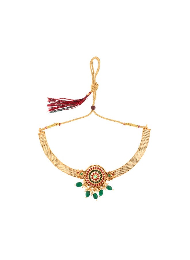 Jewellery Set for Women and Girls Temple Jewellery Set for Women | Gold Toned Temple Choker Necklace Set | Birthday Gift for girls and women Anniversary Gift for Wife - pzsku/Z02E08C722D7216612020Z/45/_/1729074943/48e9cd4a-6dc7-4ab4-a140-2aaf6d4175c2