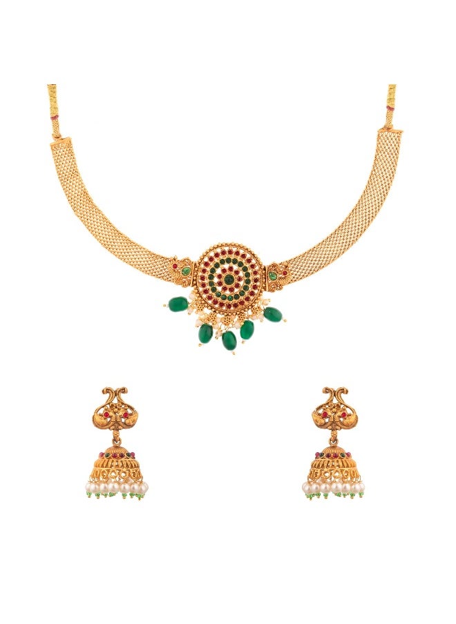 Jewellery Set for Women and Girls Temple Jewellery Set for Women | Gold Toned Temple Choker Necklace Set | Birthday Gift for girls and women Anniversary Gift for Wife - pzsku/Z02E08C722D7216612020Z/45/_/1729074958/b51d8b8c-95bf-41b3-b4e2-aadaa2d81fb0