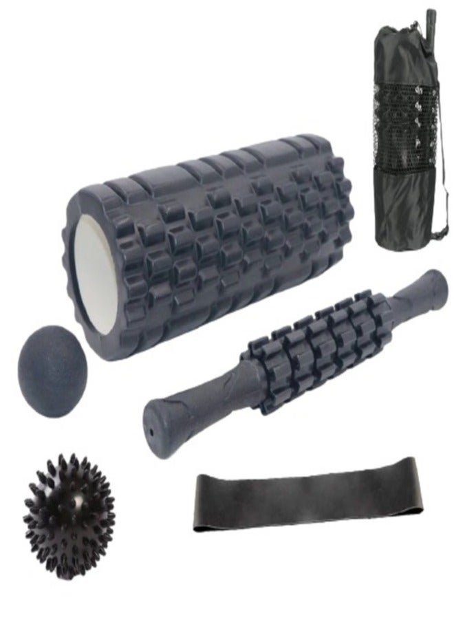 اسم المحتوى ناريلا مجموعة ادوات 5 في 1لتدليك العضلات مصنوعة من مادة ايفا مخصصة للتدليك الذاتي و مناسبة لممارسة رياضة اليوغا واللياقة البدنية - Image 1