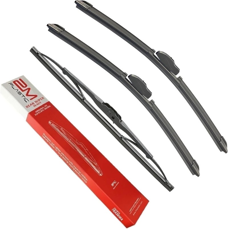 2M PLASTIC Front and Rear Wiper Blades For Honda CR-Z 2011-2016 26" 21" 16" Premium All-Season OEM Quality - Image 1