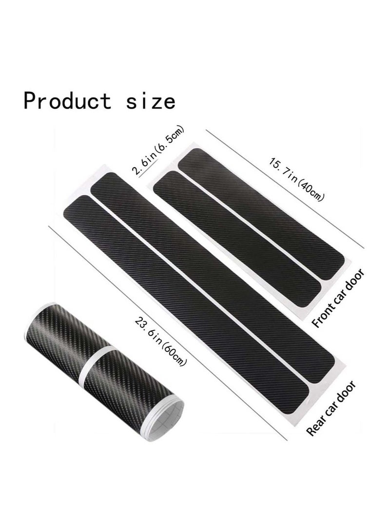 Car Door Sill Protector 4pcs Car Door Sill Scuff Guard 3D Carbon Fiber Scuff Protective Door Sill Cover Panel Sticker Welcome Pedal Protect Anti-kick Scratch for Cars Doors - Image 2