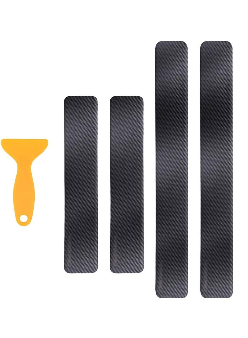 Car Door Sill Protector 4pcs Car Door Sill Scuff Guard 3D Carbon Fiber Scuff Protective Door Sill Cover Panel Sticker Welcome Pedal Protect Anti-kick Scratch for Cars Doors - Image 1