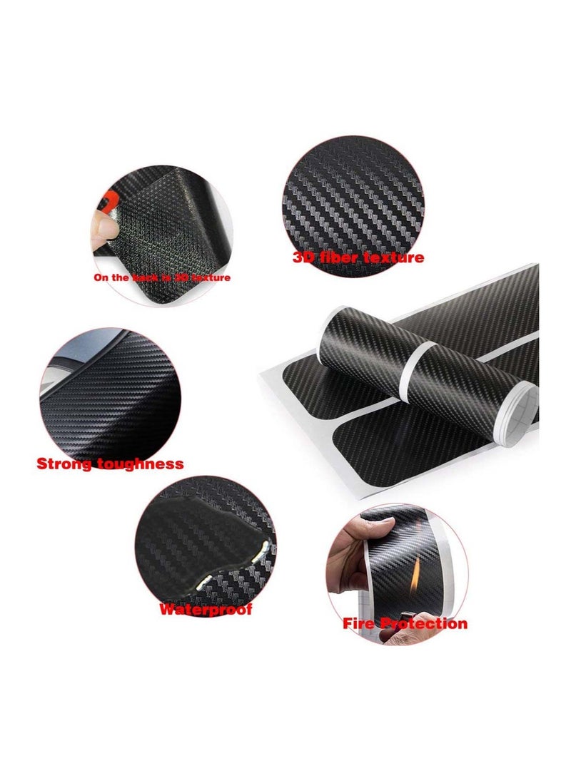 Car Door Sill Protector 4pcs Car Door Sill Scuff Guard 3D Carbon Fiber Scuff Protective Door Sill Cover Panel Sticker Welcome Pedal Protect Anti-kick Scratch for Cars Doors - Image 3