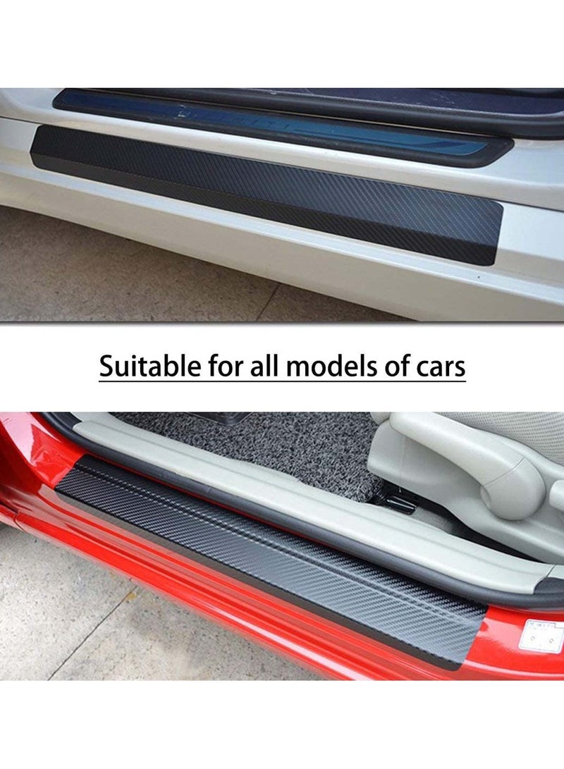 Car Door Sill Protector 4pcs Car Door Sill Scuff Guard 3D Carbon Fiber Scuff Protective Door Sill Cover Panel Sticker Welcome Pedal Protect Anti-kick Scratch for Cars Doors - Image 5