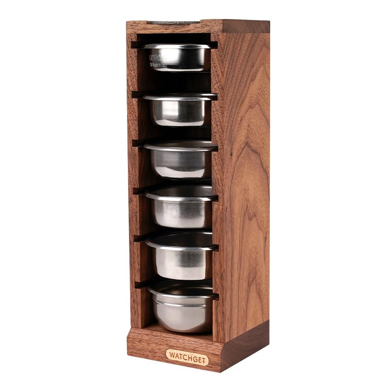 watchget Espresso Filter Basket Stand Portafilter Filter Basket Holder Rack Wooden Espresso Portafilter Precision Basket Storage Stand for 58mm Espresso Machines and 58mm Coffee Puck Screen