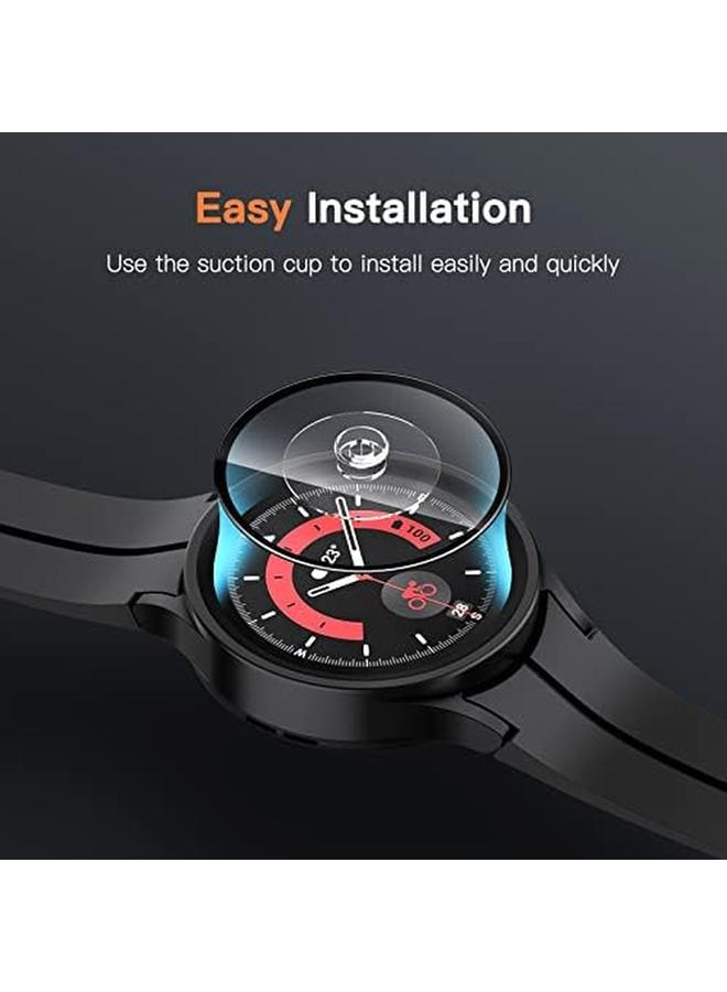 جي تيك واقي شاشة لساعة سامسونج جالكسي واتش 5 برو 45 ملم بتغطية كاملة من الزجاج المقوى عالي الوضوح، عبوة من 3 قطع - Image 4