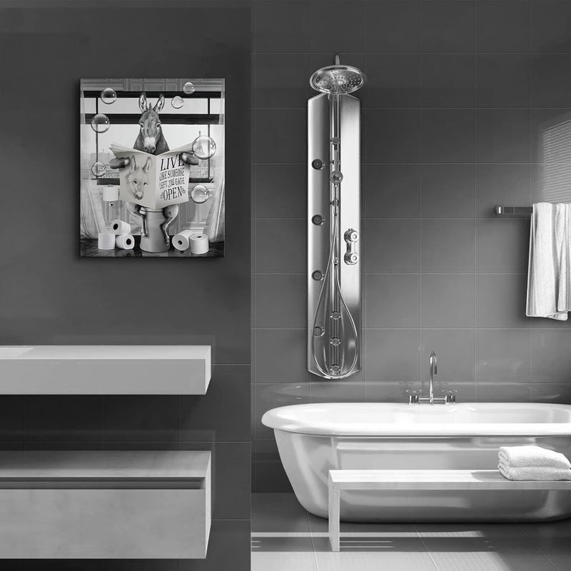 Kateflower Funny Donkey Bathroom Wall Art - Image 3