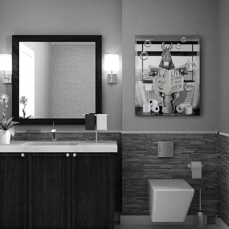 Kateflower Funny Donkey Bathroom Wall Art - Image 2