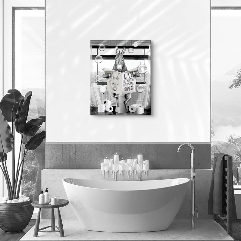 Kateflower Funny Donkey Bathroom Wall Art - Image 4