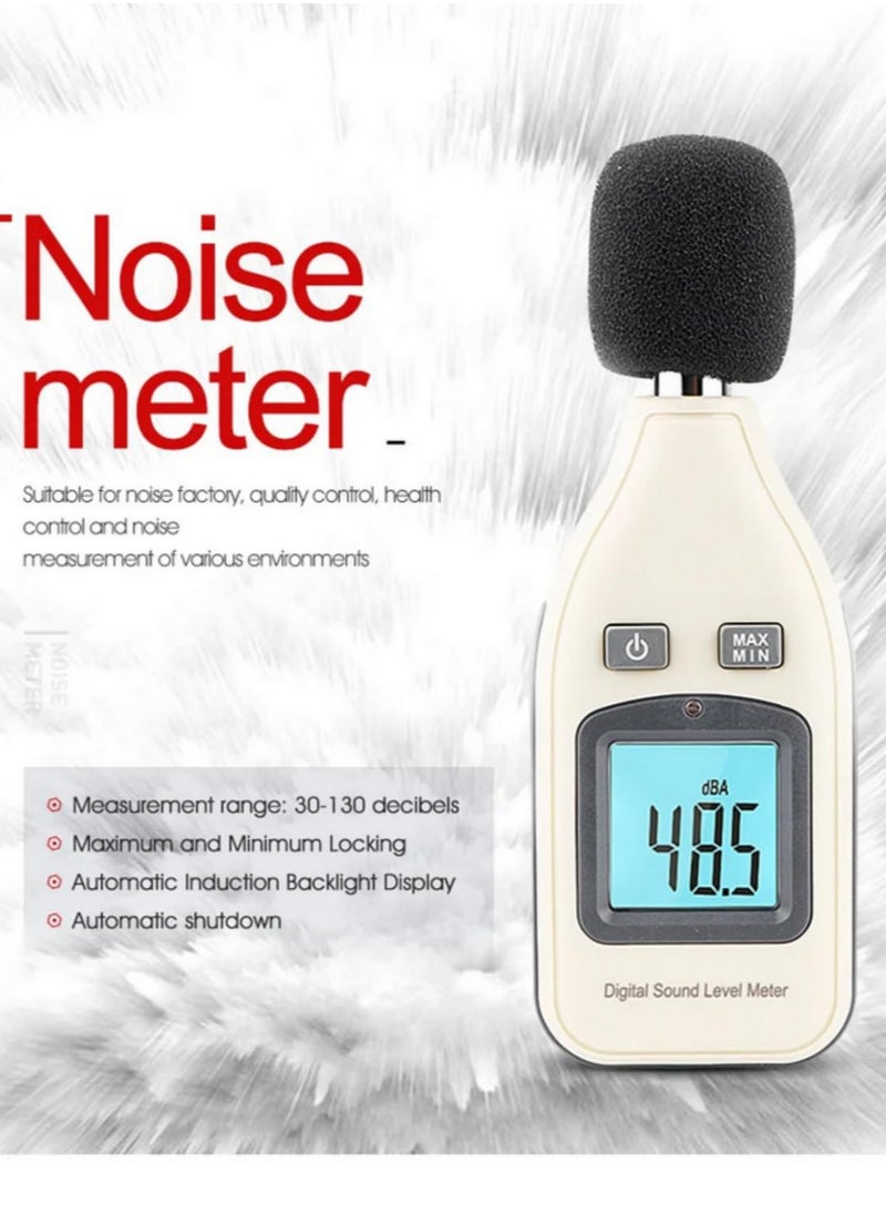 ماركة غير محددة GM1351 متر مستوى الصوت الرقمي 30-130 ديسيبل، جهاز قياس الضوضاء مع شاشة LCD، ميكروفون مكثف كهربيت 1/2 بوصة، وظيفة MAX Hold، شاشة عرض رباعية الأرقام.  - Image 4