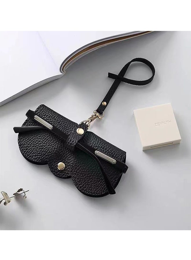 PU Soft Leather Sunglasses Bags, Eyeglass Protection Case, Portable Travel Scratch-Resistant Eyeglass Protection Bags, Pressure-Resistant Storage Bags with Straps, Portable Protection Case, Spectacle Case - Image 1