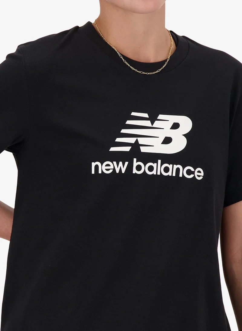 New Balance black Essential Jersey Logo T-Shirt for Women | Best Price UAE