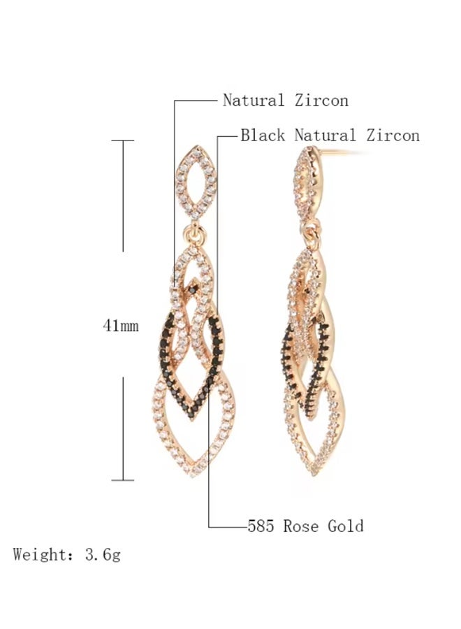 JCB CHIC 1pair   Long Drop Earrings for Women Rose Gold Color Fashion Minimalist Geometric Earrings for Everyday Jewelry Gifts - Image 2