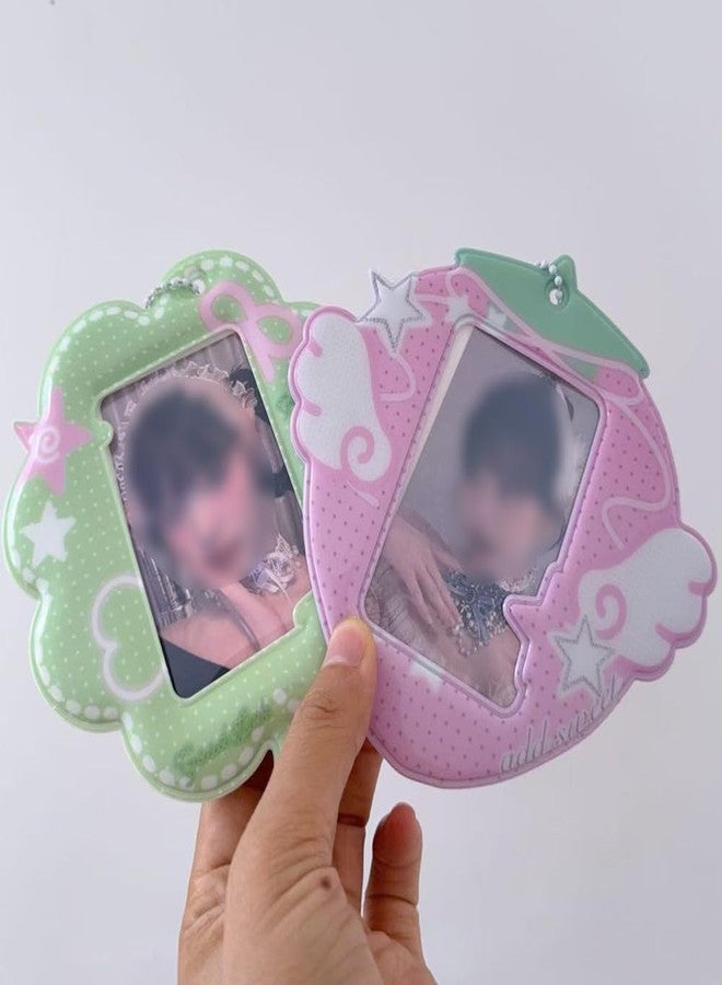 WELLRI 2 Pcs Cute Photocard Holder 3 inch Kpop Idol Album Photo Card Sleeves ID Trading Card Protector for Student Kpop Fan - Image 4