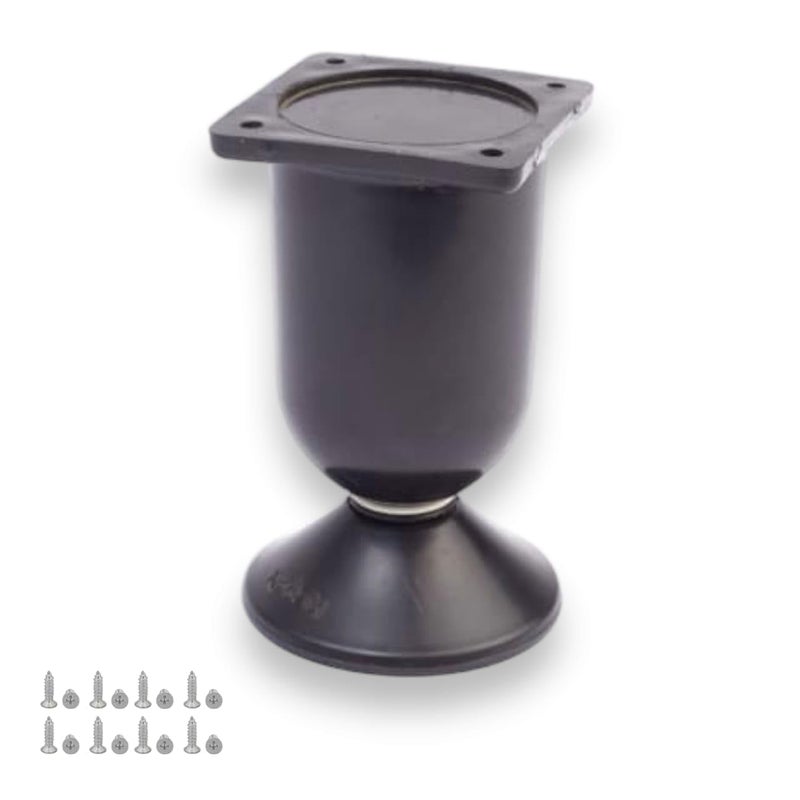 Furniture Legs Heavy Duty PVC Furniture Legs with Mounting Screws Set of 4 (Black)