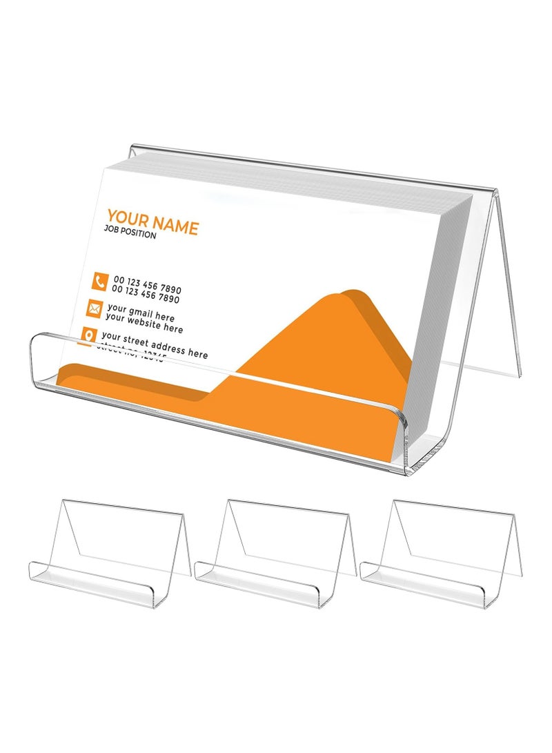 TPGP Business Card Holder for Desk Acrylic Business Card Display Holders Clear Business Cards Holder Stand 3 Pack Desktop Plastic Name Card Organizer, Capacity: 50 Cards - Image 1
