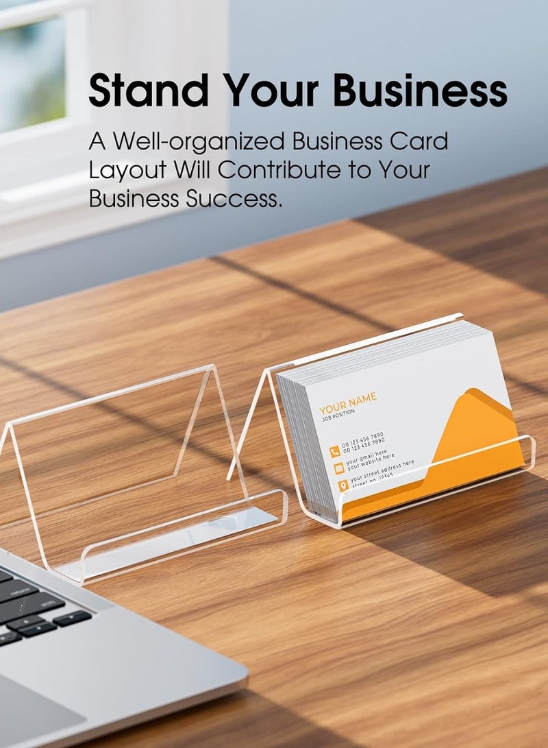TPGP Business Card Holder for Desk Acrylic Business Card Display Holders Clear Business Cards Holder Stand 3 Pack Desktop Plastic Name Card Organizer, Capacity: 50 Cards - Image 5