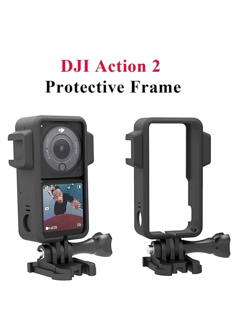 Excefore Camera Frame for DJI osmo Action 2, 2 Protective with Hot Shoe Base Anti-Drop Dust Protection Case Cover Mount+ Screen Protector Kits  - Image 2