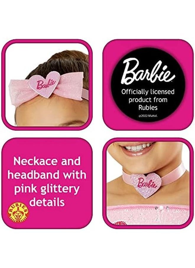 RUBIE'S - Official Barbie Ballerina Child Dress Kids Fancy Pink Medium 5 6 Years 702186M - Image 1
