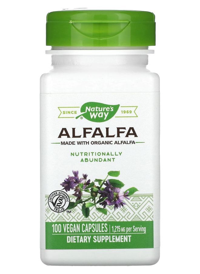 Nature's Alfalfa 1215 mg 100 Vegan Capsules (405 mg per Capsule) 