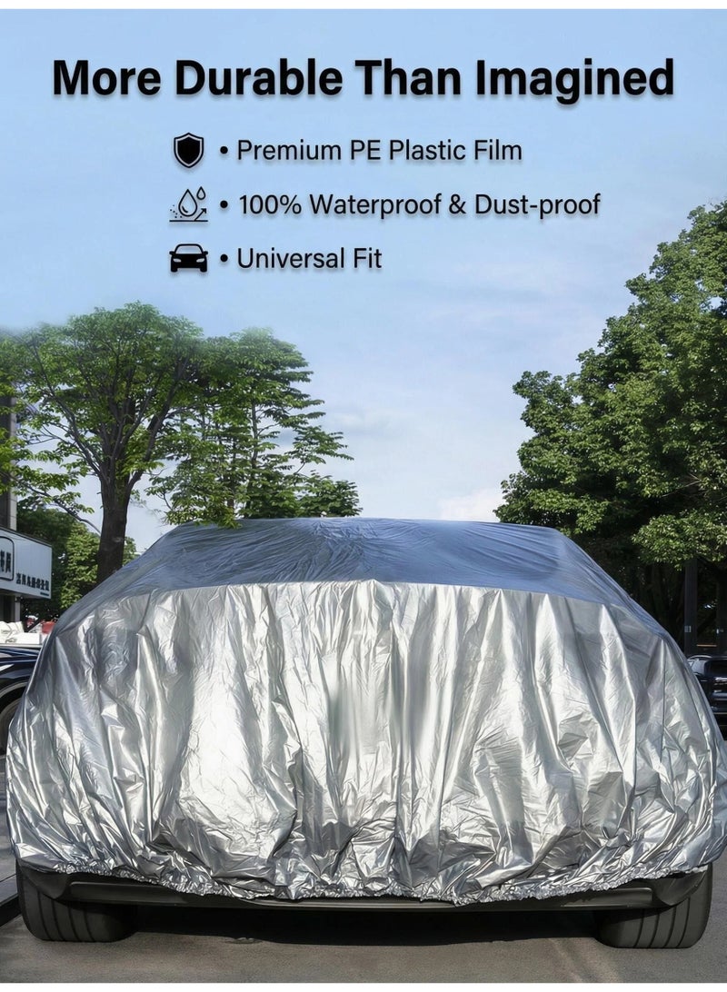 Heavy Duty Sedan Car Cover, Outdoor All-Weather Sun UV & Dust Protection Cover with Windproof Straps, Scratch Resistant - Image 4