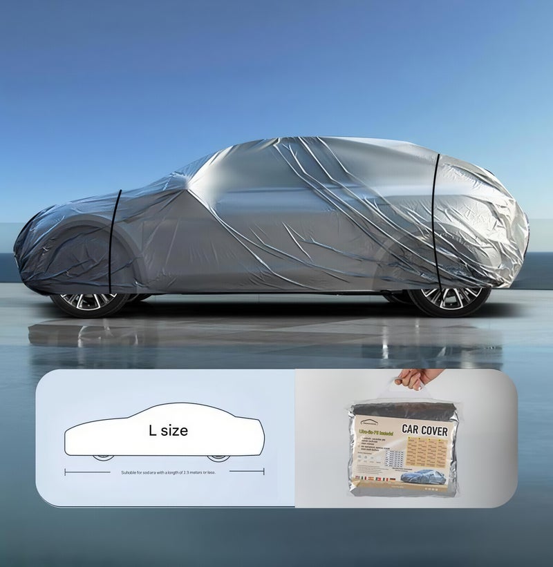 Heavy Duty Sedan Car Cover, Outdoor All-Weather Sun UV & Dust Protection Cover with Windproof Straps, Scratch Resistant - Image 3