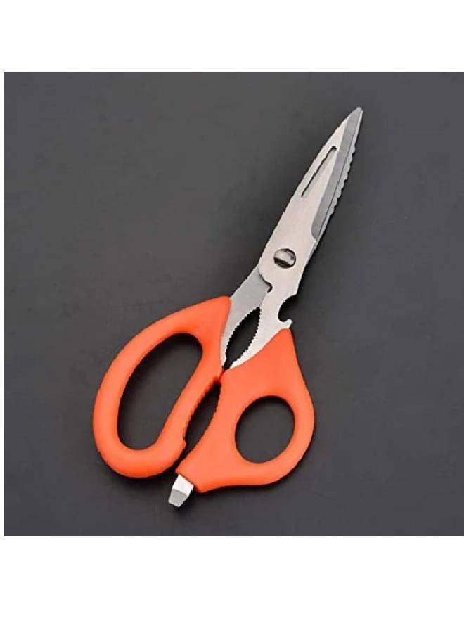 Generic Orange kitchen scissors with screwdriver Multi-purpose 