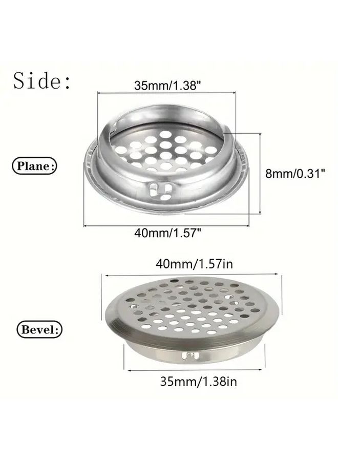 Inclined Air Vent Louvers 35mm Round 10 Pack Stainless Steel For Ventilation - Image 3