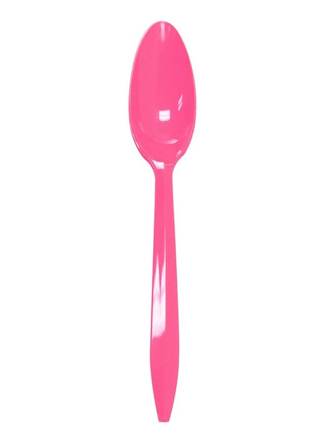 Karat U2008 (Pink) 5" PP Medium-Weight Disposable Teaspoon, Pink (Pack of 1000) - Image 1
