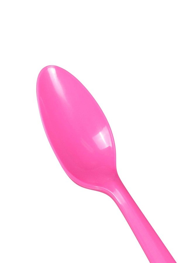 Karat U2008 (Pink) 5" PP Medium-Weight Disposable Teaspoon, Pink (Pack of 1000) - Image 3