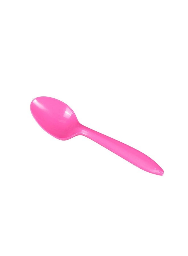 Karat U2008 (Pink) 5" PP Medium-Weight Disposable Teaspoon, Pink (Pack of 1000) - Image 2