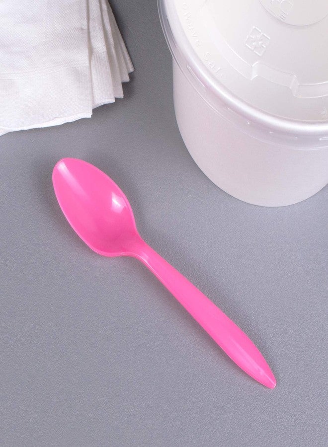 Karat U2008 (Pink) 5" PP Medium-Weight Disposable Teaspoon, Pink (Pack of 1000) - Image 5