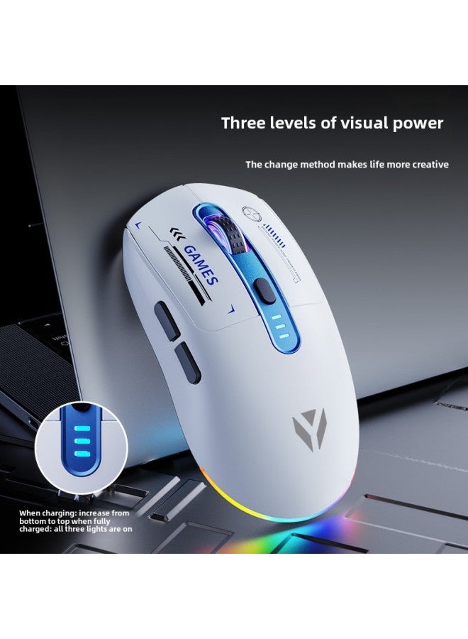 Three-mode Special Electronic Competition Game Wireless Wired Notebook Cloud Ink Desktop Computer With Static Light Sound Mouse Bluetooth-Specification:[e-sports Three Modes + 1000hz High Brush + Rgb Light] Audio Version Black  - Image 5