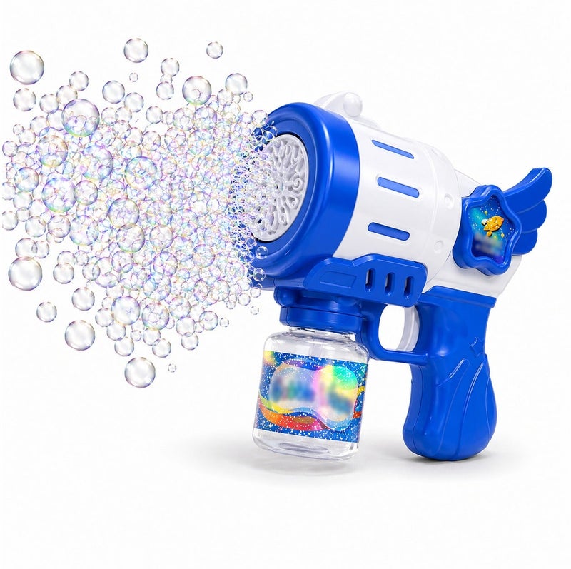 O2. Angel Bubble Gun with LED Light Effect – Automatic Bubble Blaster Toy for Kids – Continuous Bubble Stream – Includes 100ML Bubble Solution Bottle – Perfect for Outdoor Parties & Playtime - Image 1