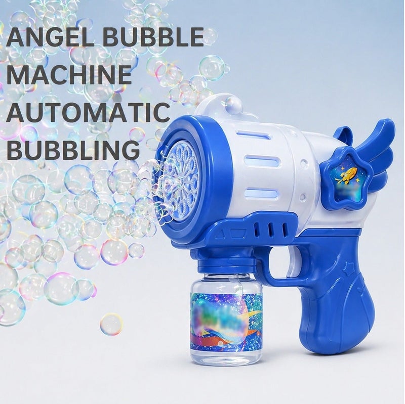 O2. Angel Bubble Gun with LED Light Effect – Automatic Bubble Blaster Toy for Kids – Continuous Bubble Stream – Includes 100ML Bubble Solution Bottle – Perfect for Outdoor Parties & Playtime - Image 4
