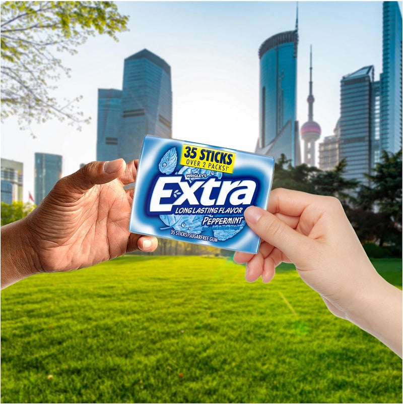 EXTRA Peppermint Sugarfree Chewing Gum Mega Pack - 6 Packs of 35 Sticks Each - Image 4