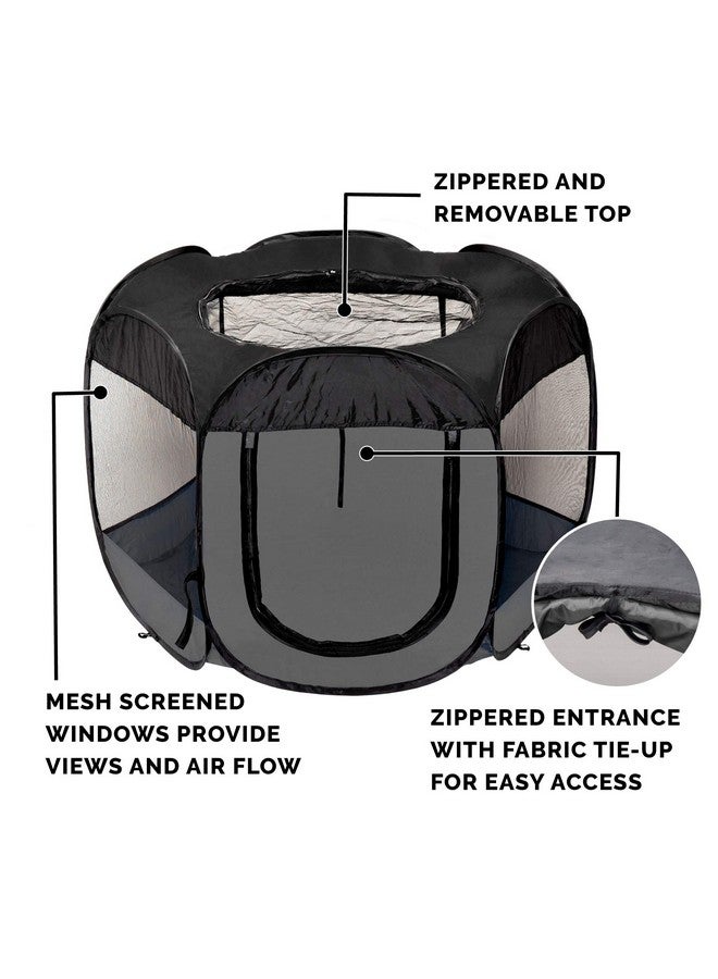 خيمة لعب محمولة للكلاب والقطط من فورهافن، ملعب/بيت للحيوانات الأليفة قابل للطي للاستخدام الداخلي والخارجي مع سحاب للجراء - رمادي، كبير جدًا - Image 4
