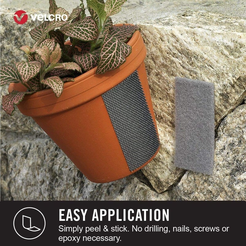 VELCRO Brand Extreme Outdoor Fasteners | Heavy Duty Adhesive Strips | 4 x 2 inch, 3 Pack, Titanium - Image 4