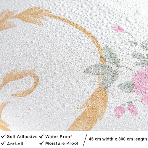 RedChimes Self-Adhesive Wallpaper Waterproof Old Furniture Vinyl Stickers Wooden Door Wardrobe Desktop PVC Wall Papers 45 X 304 CM (Pink Floral) - Image 5