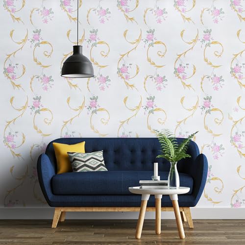 RedChimes Self-Adhesive Wallpaper Waterproof Old Furniture Vinyl Stickers Wooden Door Wardrobe Desktop PVC Wall Papers 45 X 304 CM (Pink Floral) - Image 3
