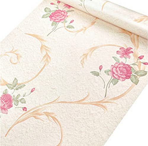 RedChimes Self-Adhesive Wallpaper Waterproof Old Furniture Vinyl Stickers Wooden Door Wardrobe Desktop PVC Wall Papers 45 X 304 CM (Pink Floral) - Image 1