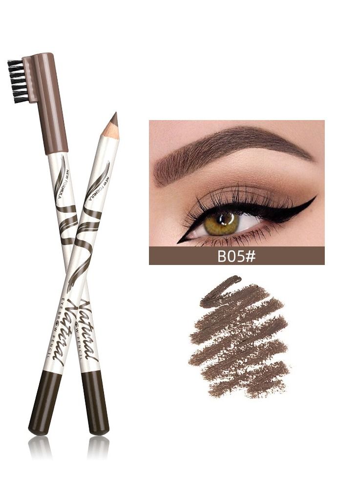 Menow Wooden Eyebrow Pencil With Brush Cap, Nice Color and Quick Drying, With a Full-Pigment, Powder-Like Formula, Help You Fill and Define Brows, Can Easily Create The Look of Natural Brow Hairs (B05) - Image 1