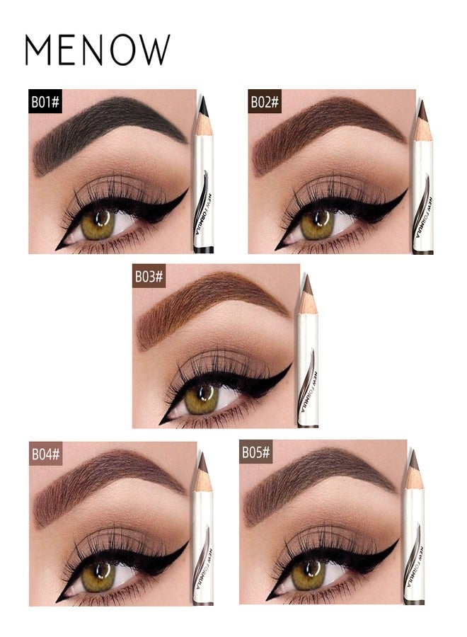 Menow Wooden Eyebrow Pencil With Brush Cap, Nice Color and Quick Drying, With a Full-Pigment, Powder-Like Formula, Help You Fill and Define Brows, Can Easily Create The Look of Natural Brow Hairs (B05) - Image 3