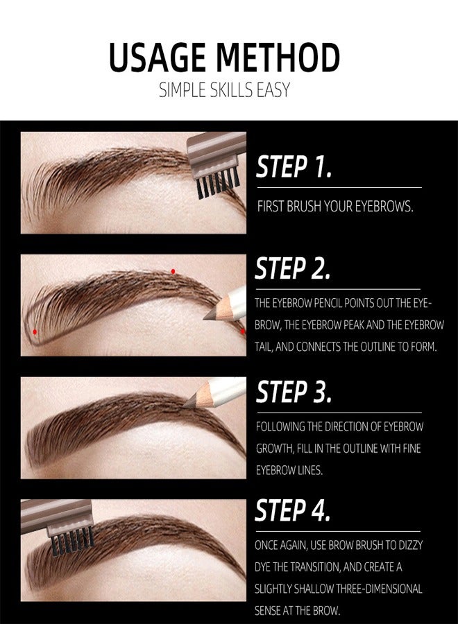 Menow Wooden Eyebrow Pencil With Brush Cap, Nice Color and Quick Drying, With a Full-Pigment, Powder-Like Formula, Help You Fill and Define Brows, Can Easily Create The Look of Natural Brow Hairs (B05) - Image 4