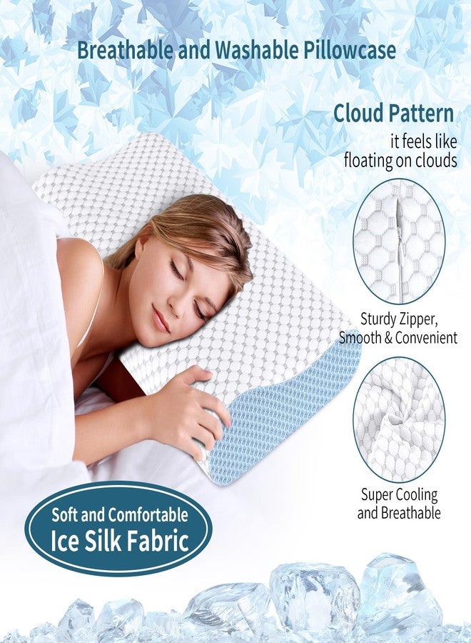 Ylekto Cervical Neck Pillow for Pain Relief - Ergonomic Contour Memory Foam Pillows, Cooling Side Sleeper Pillow for Sleeping, Orthopedic Bed Pillow for Back Stomach Sleepers with Pillowcase - Image 4